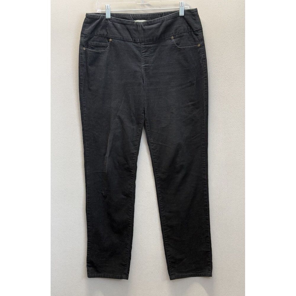 Coldwater Creek‎ Women's Sz 10 Black Corduroy Mid-Rise Pull On Pants